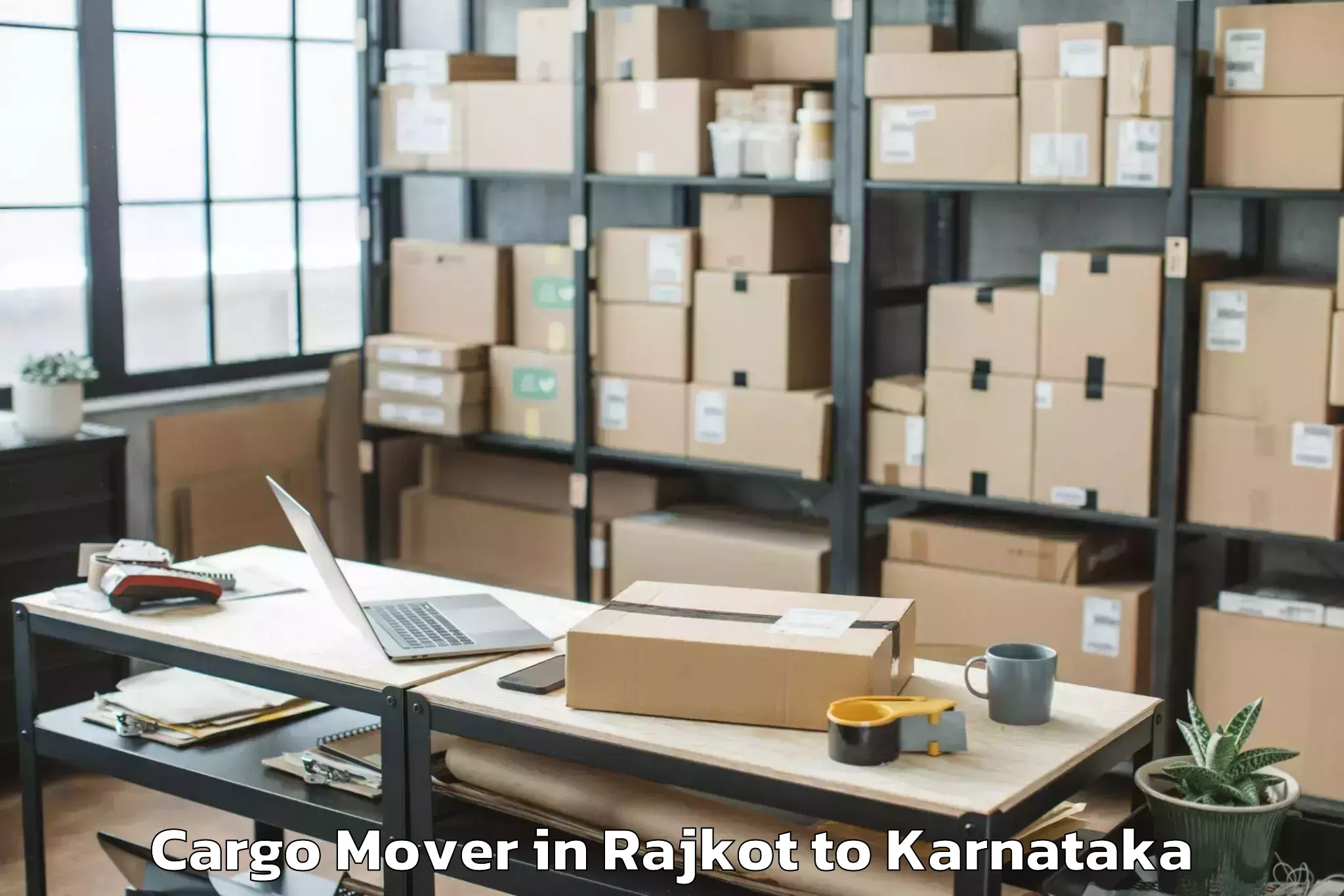 Top Rajkot to Aland Kalaburagi Cargo Mover Available